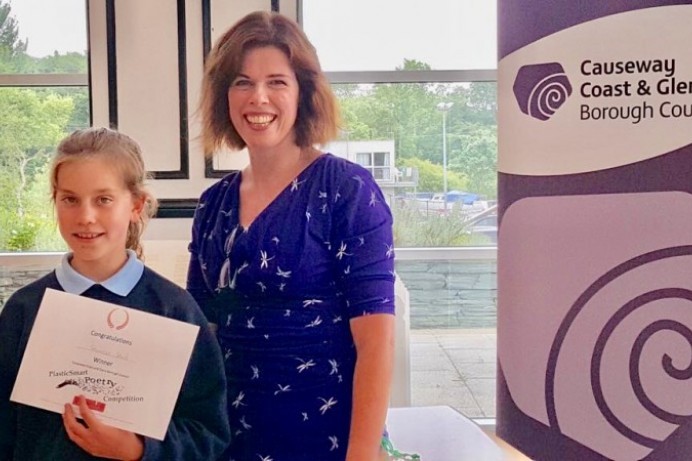 Kilrea pupil wins Causeway Coast and Glens Borough Council’s PlasticSmart Poetry Competition 